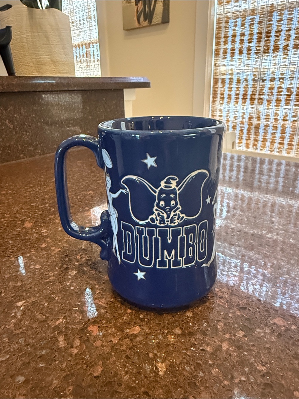 Disney Dumbo Ceramic Mug - Navy Blue with White Graphic